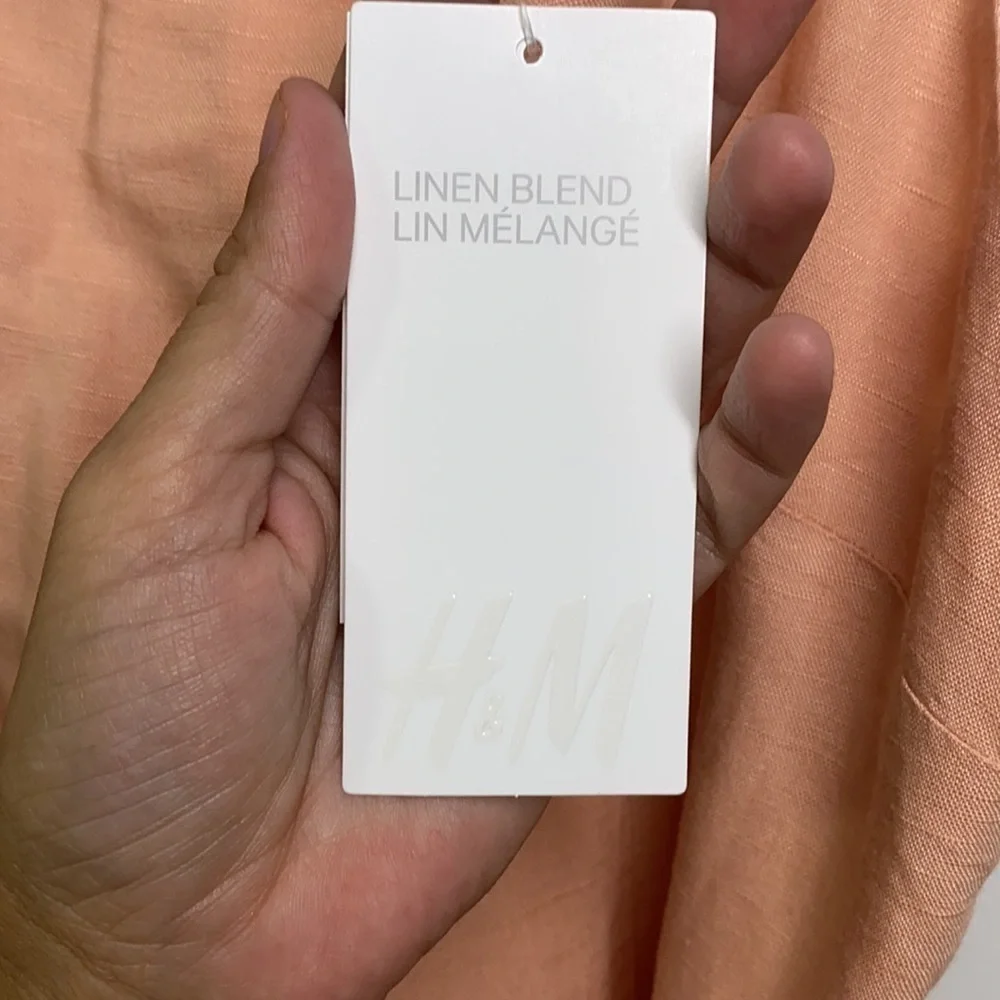 H&M - Peach Linen Short Romper Size Small